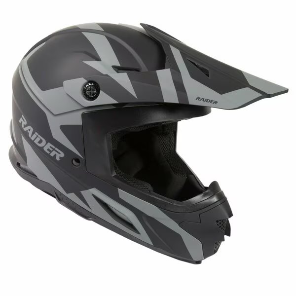 Helmet, Z7 Adult Mx - Blk/Silver - Lar, Raider, Mfr#: 2111915